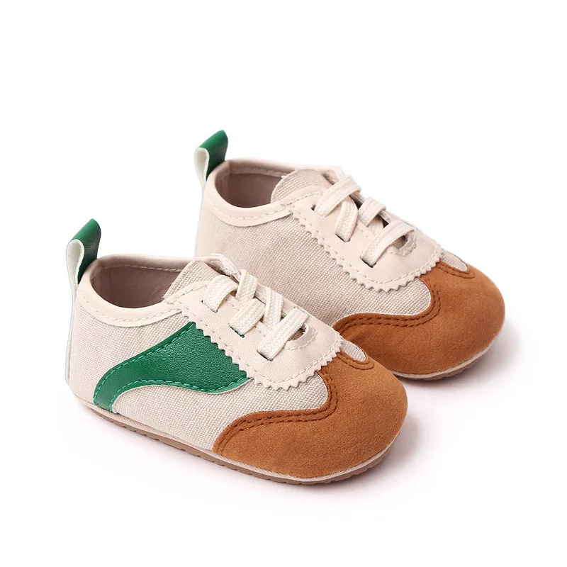 2023 New Baby Shoes Soft Rubber Sole Toddler Boys Girls Casual Shoes Sneakers Fashion Lace-up British Baby Shoes