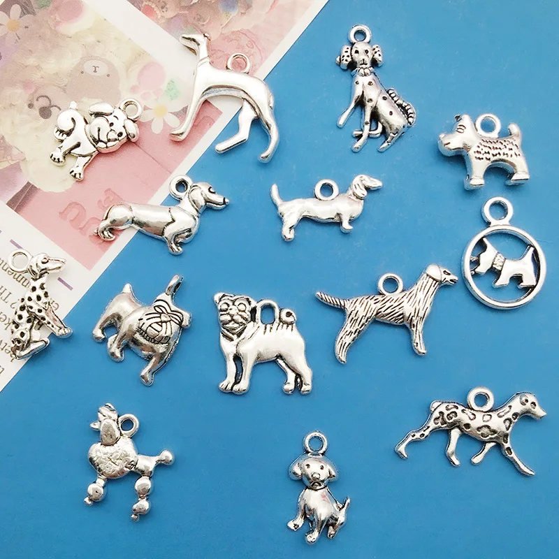 Breloques en forme de patte de chien en alliage de zinc, pendentif de collier de bricolage, bijoux exécutifs, 20 pièces/lot