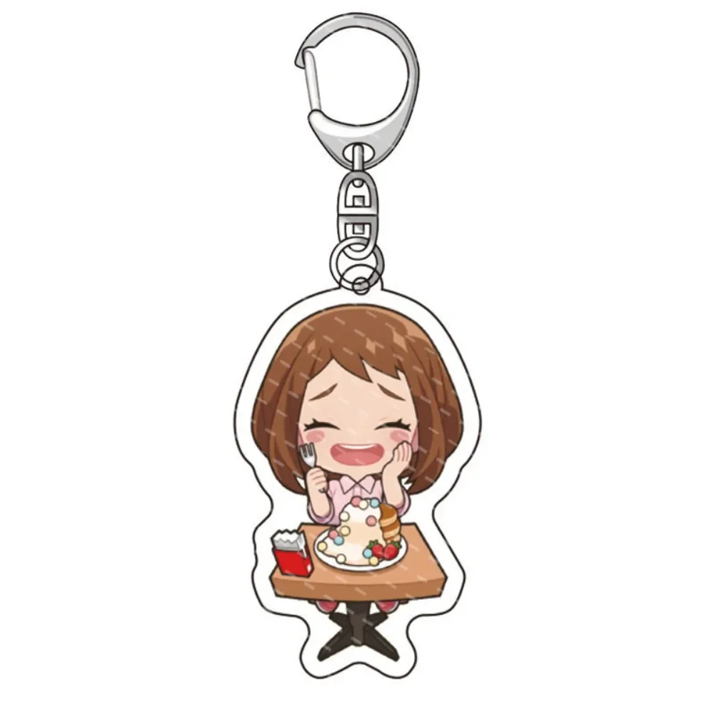 Fashion Anime My Hero School Keychain Cartoon Character Midoriya Lzuku Deku OCHACO Acrylic Key Chain Fans Collection Jewlry Gift