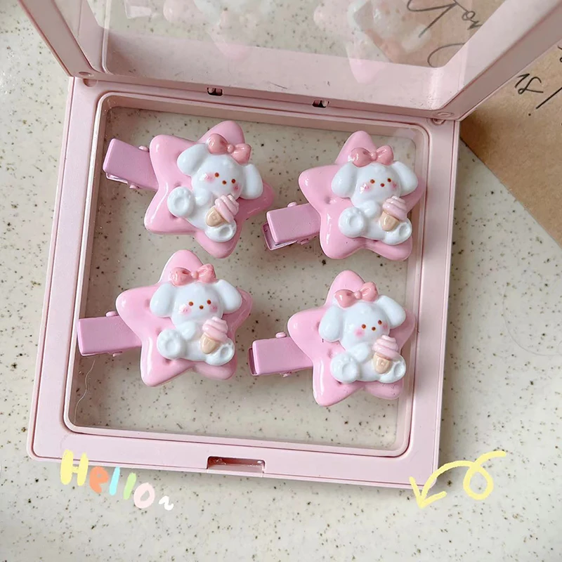 Cartoon Puppy Star Hair Clip Lovely Duckbill Clips Bangs Clip Hairpin Cute Sweet Girl Kids Pentagram Side Clip Hair Accessories