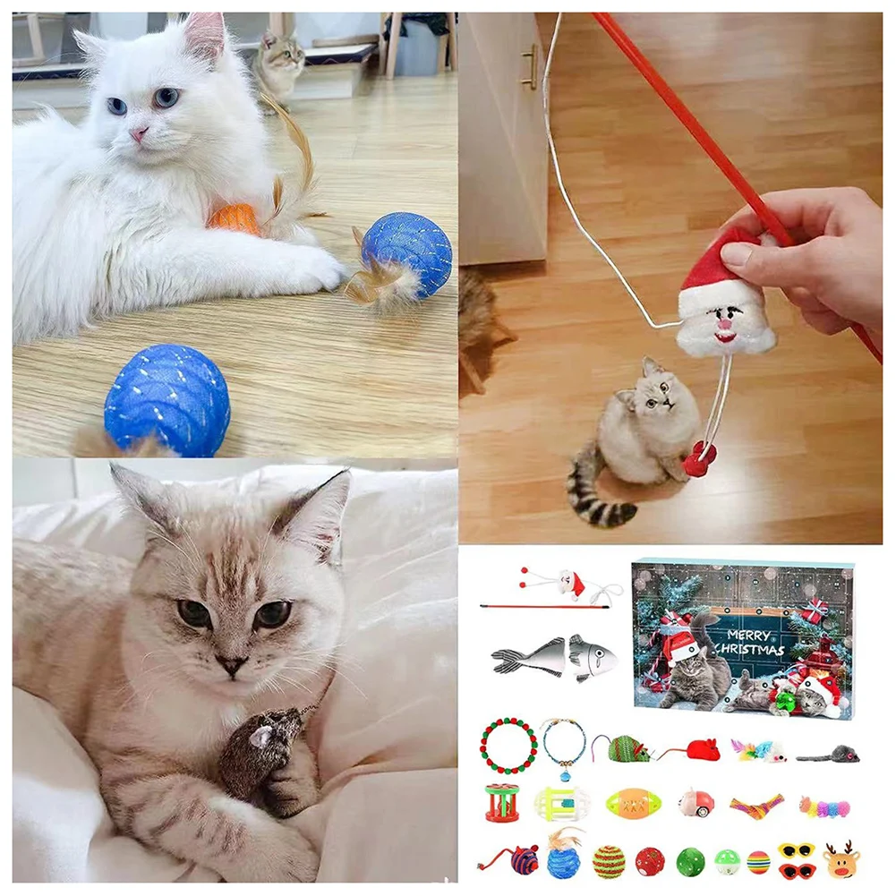 

Holiday Cat Toy 2024 Advents Calendar Festival Countdown Surprise Present Box For Cat Lovers