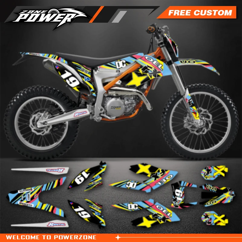 Powerzone Custom Team Decals Stickers Kits for KTM 2012-2017 2018 2019 2020 2021 FREERIDE 250 300 Customized Number 21