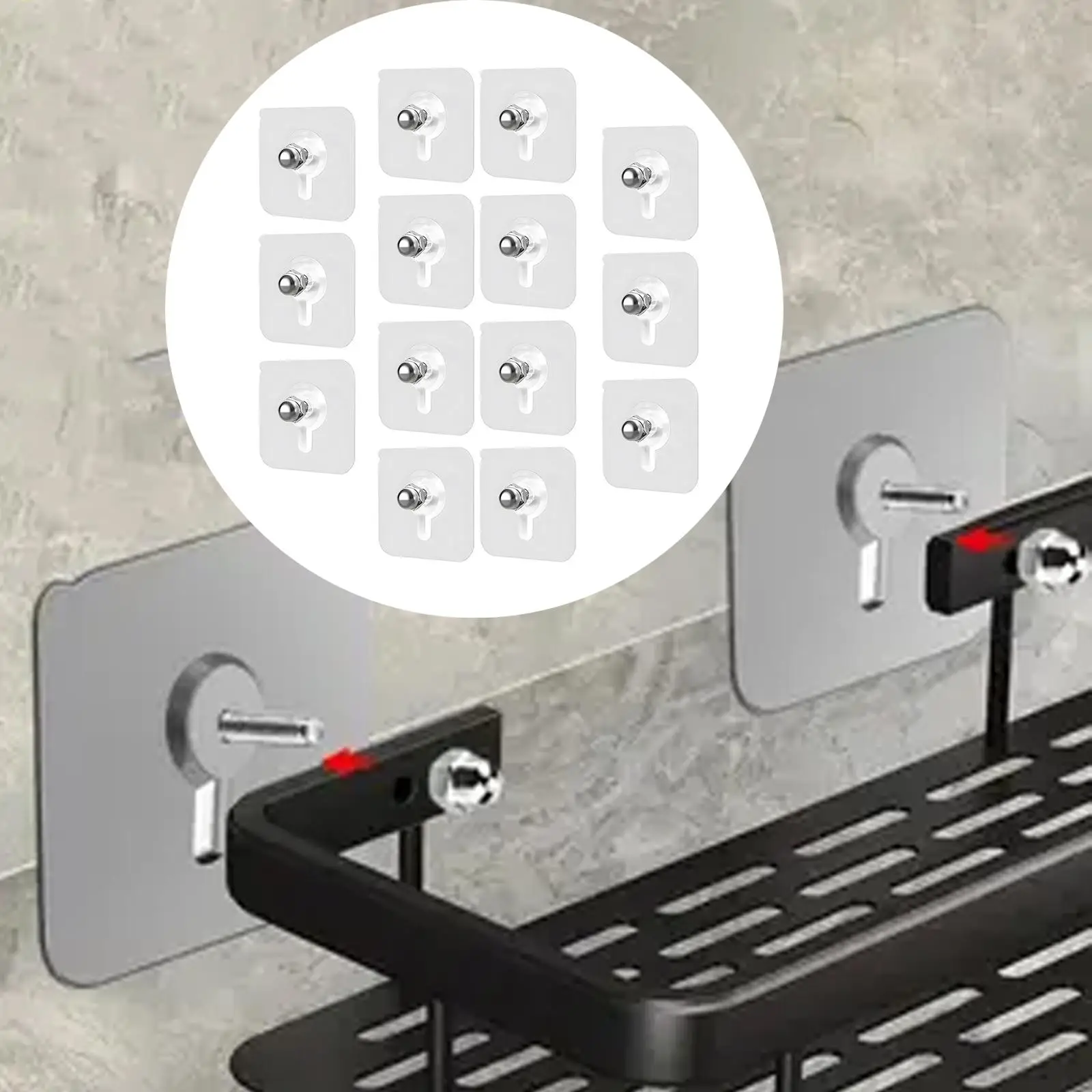 

14Pcs Adhesive Hooks Wall Hangers without Nails for Indoor Outdoor Office