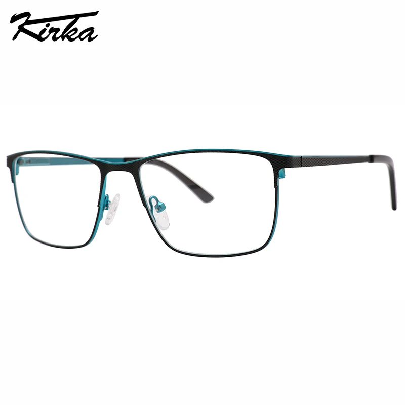 Kirka Female Rectangle Plaid Pattern Double Colors Frames Myopia Eyeglasses Computer Metal Temples Reading Glasses MW4063