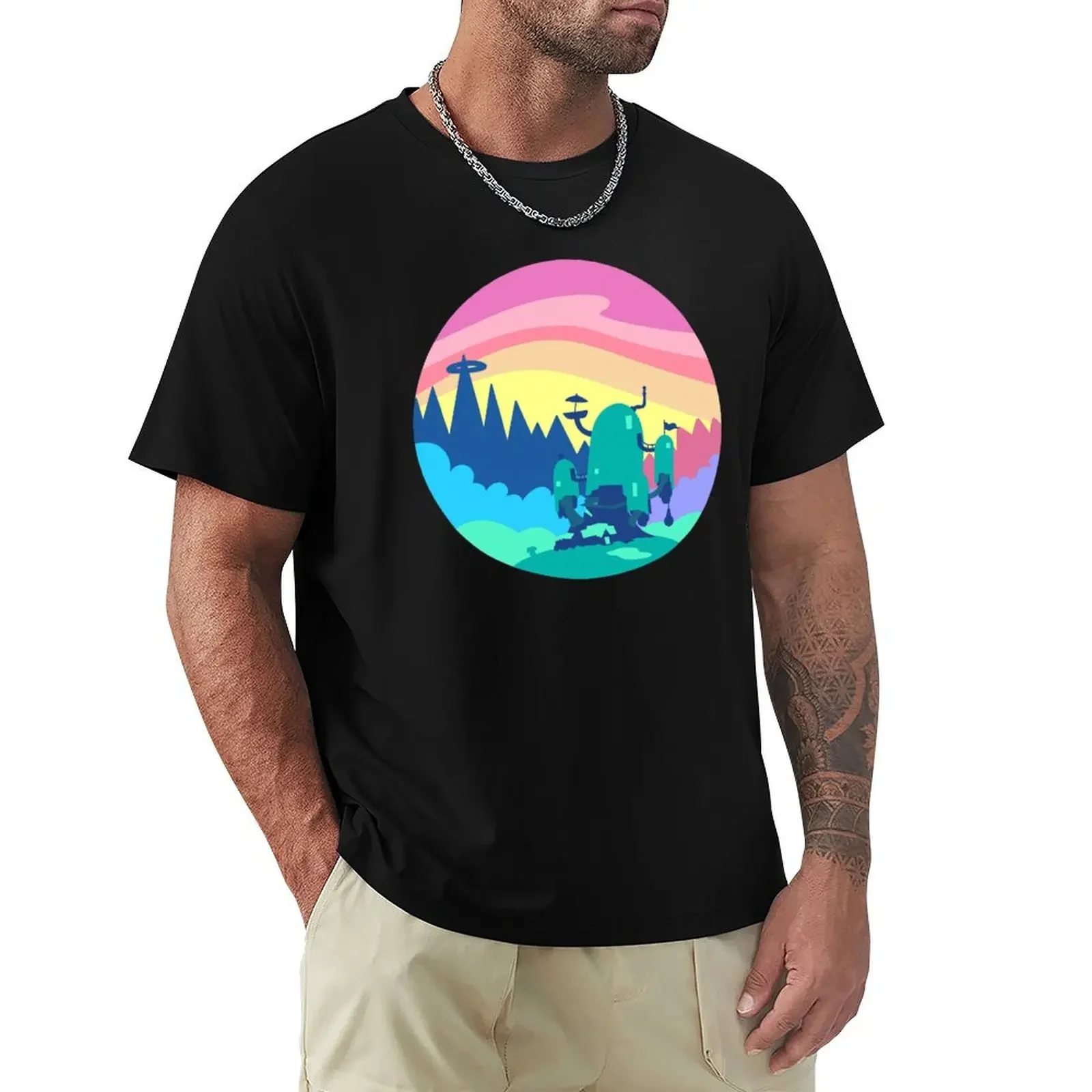 Tree House Vector Landscape T-Shirt sweat blanks anime stuff outfits for men