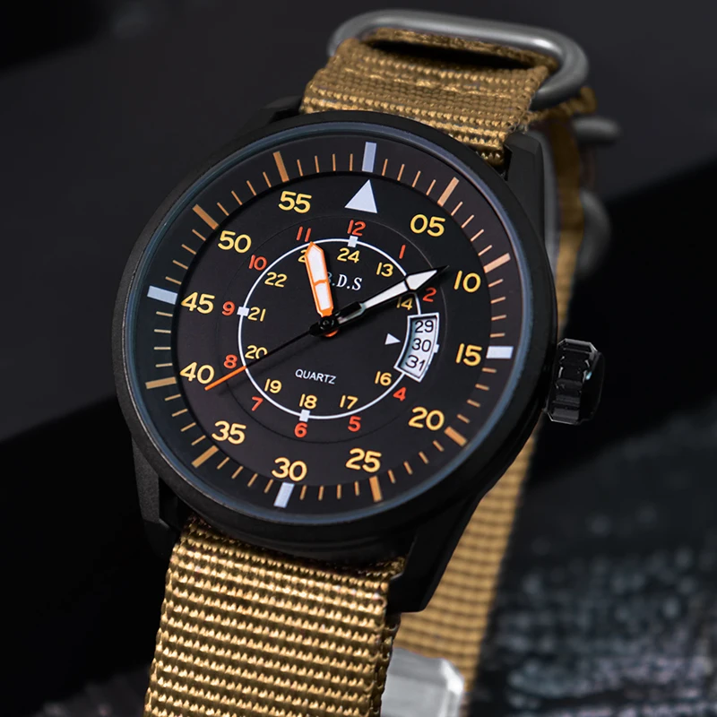 Nuevos relojes de piloto, relojes de pulsera luminosos de lujo para hombre, reloj de cuarzo resistente al agua hasta 50M con fecha para hombre,