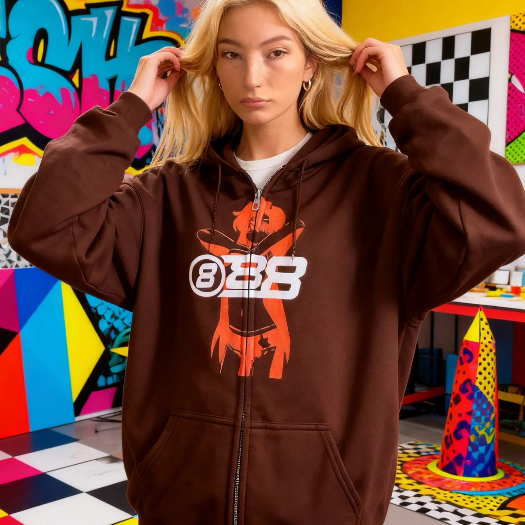 

Y2K202 New Hoodie Sweatirt Women Loose Street Sports Zipper Open Cardigan Y2K Outerwear Women Spring Faion Ladies' Premium