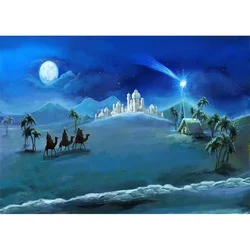 Christmas Nativity Three Kings Desert Camel Bethlehem star Holy Night jesus birthday party photo background photography backdrop