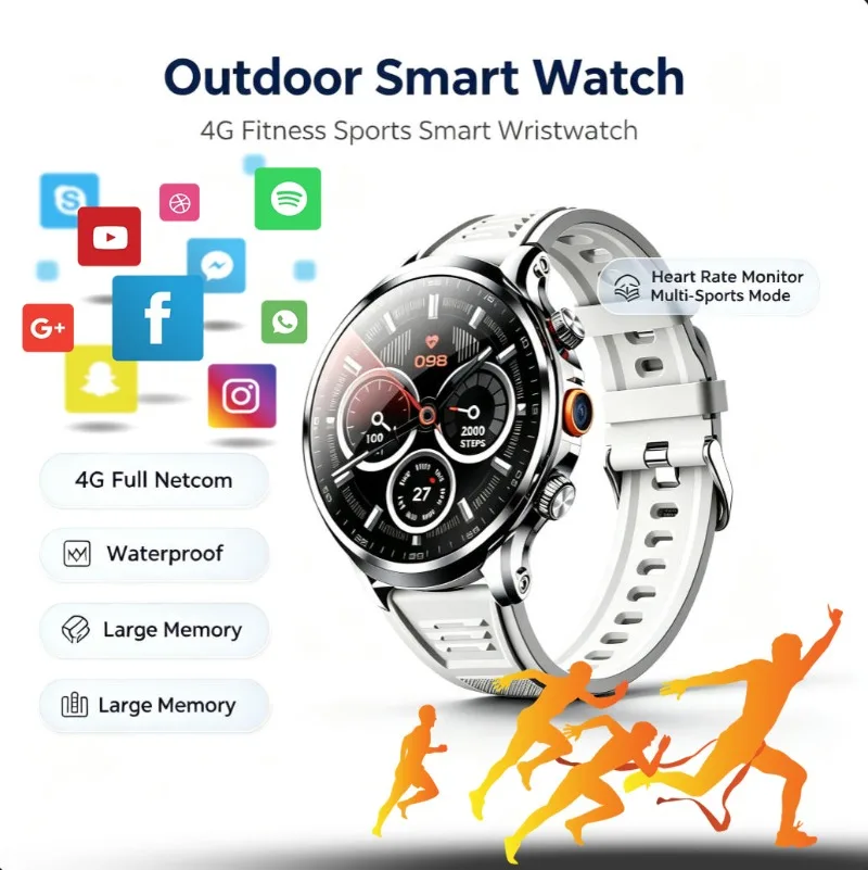 H18 HD Spherical Screen Smart Watch Independent Call Large Storage Multifunctional Fitness Sports Wristwatch Men Women