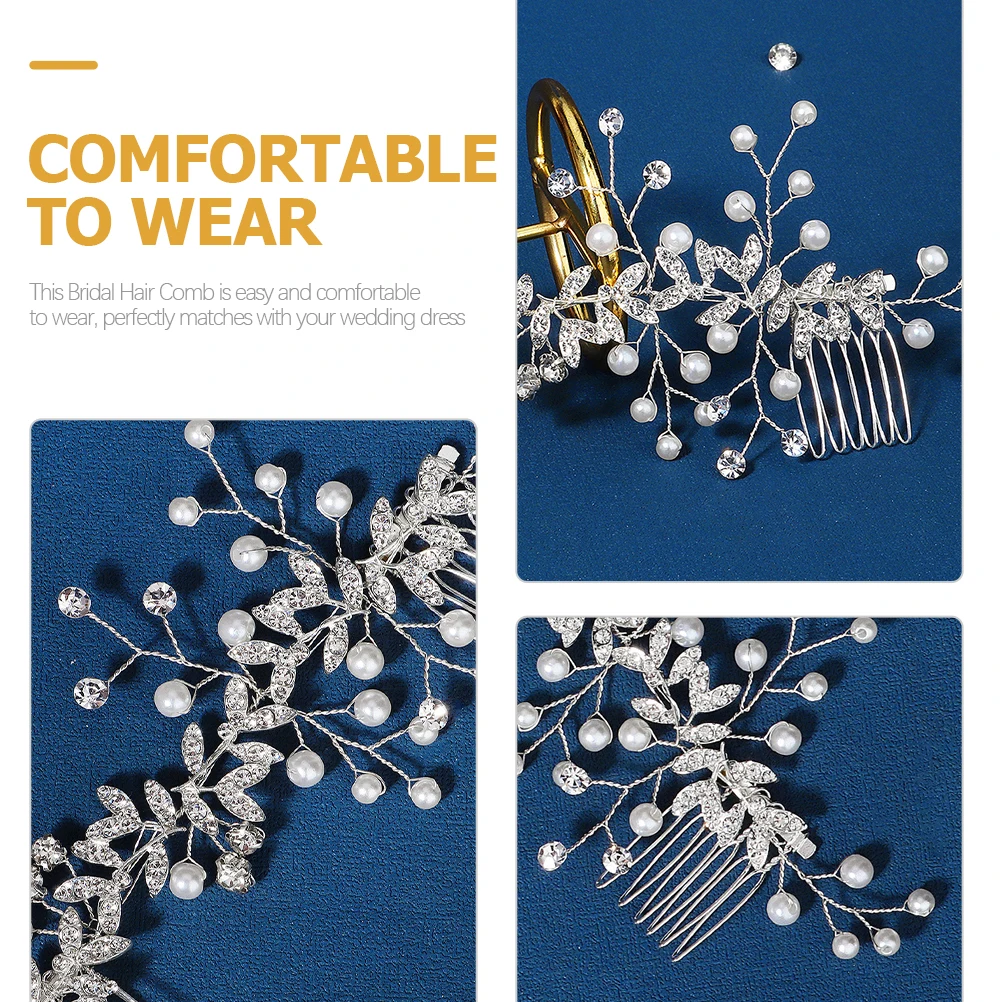 

Pearl Bridal Hair Comb Rhinestone Hairpiece for Wedding Party Bride Bridesmaid Hair Accessories Elegant Style Bride Accessories