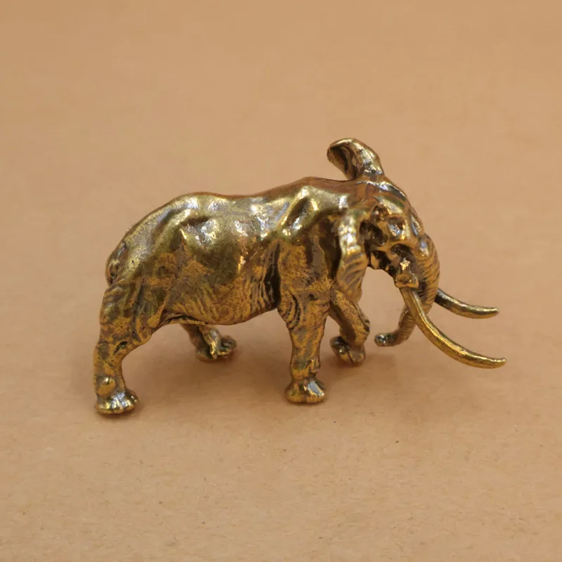Home Office Desktop Tea Pet Mammoth Figurine Brass Craft Decoration Wholesale