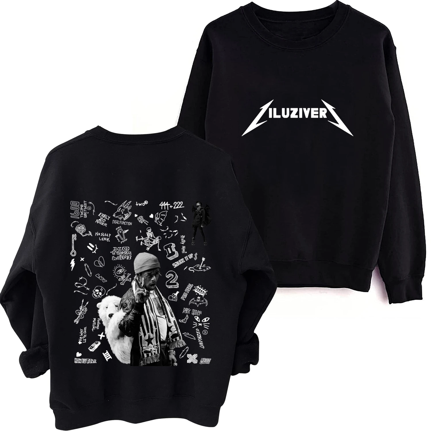 Lil Uzi Vert Luv Is Rage 2 2024 O-Neck Music Fans Gift Long Sleeve Regular Clothing Printing Hoodies Unisex Spring and Autumn