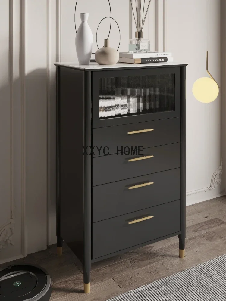 Cassettiera di lusso leggera per camera da letto, cassettiera in pietra, cassettiera per cappotti e cappelli