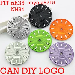 28.5mm watch dial texture pattern green glow, suitable for NH34A/NH35A/MIYOTA 8215 movement watch accessories