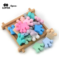 크라운 실리콘 구슬 5pcs 아기 Teether BPA 무료 실리콘 Teething 구슬 아기 씹는 젖니가 남 목걸이 DIY Pacifier 클립 액세서리