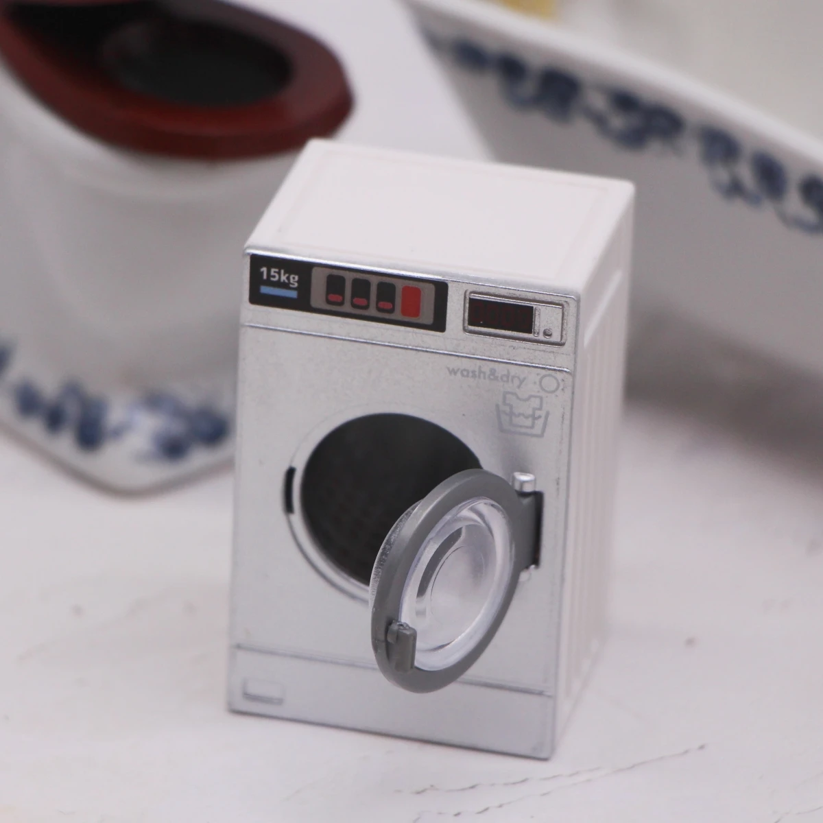 Dollhouse Miniature Laundry Mini Cloth Washer Dryer Model Simulation Opening Electrical Appliance Drum Laundry Washing Machine