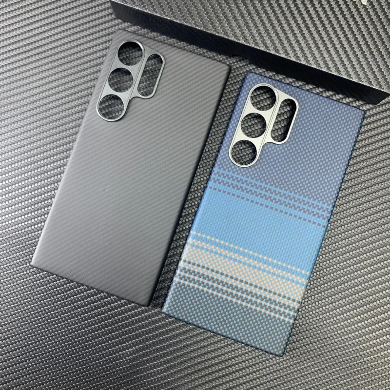 

Suitable to Samsung S24 Ultra Phone S24U Aramid Fiber Carbon Fiber Protective Cover Business Style