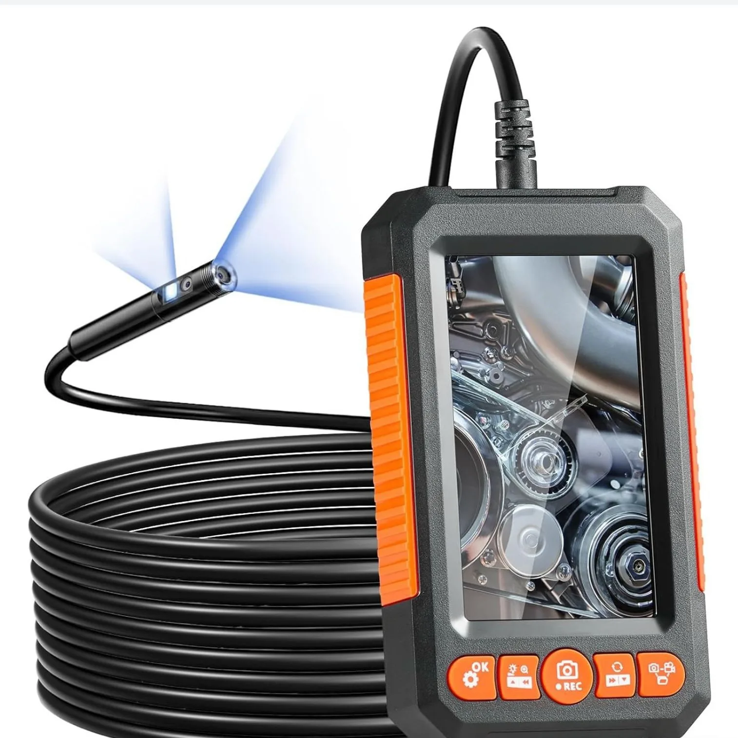 Industrial grade automotive pipe high definition endoscope dual lens automotive pipe repair tool
