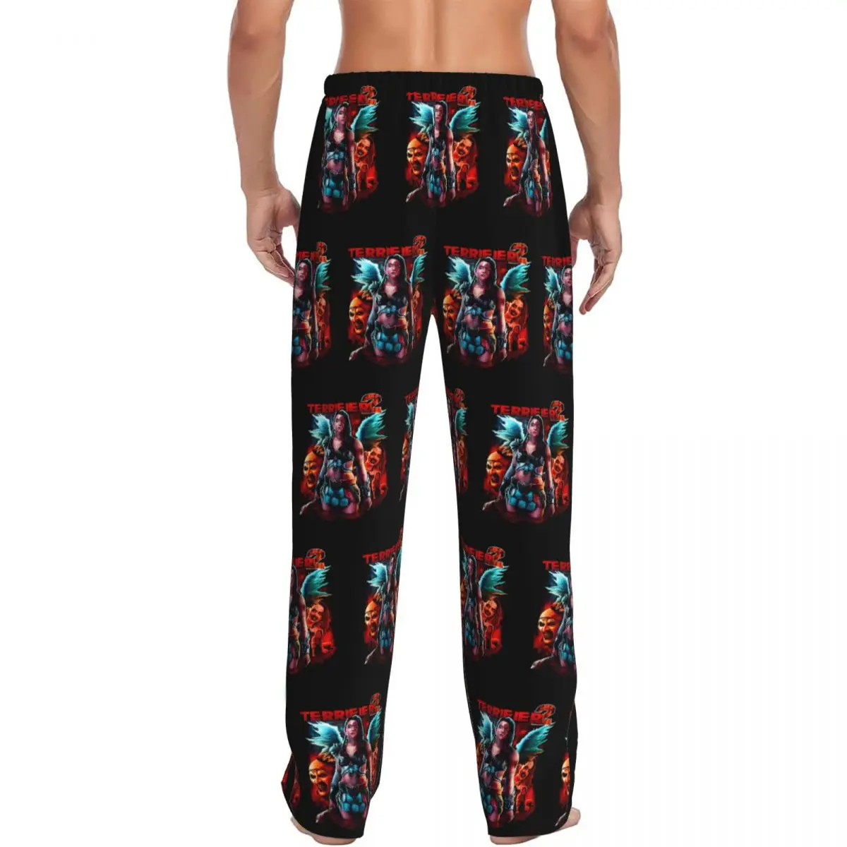 남성용 커스텀 티테리파이어 파자마 바지 할로윈 공포 영화 슬립웨어 라운지 슬립 바텀스 포켓 포함 신축성