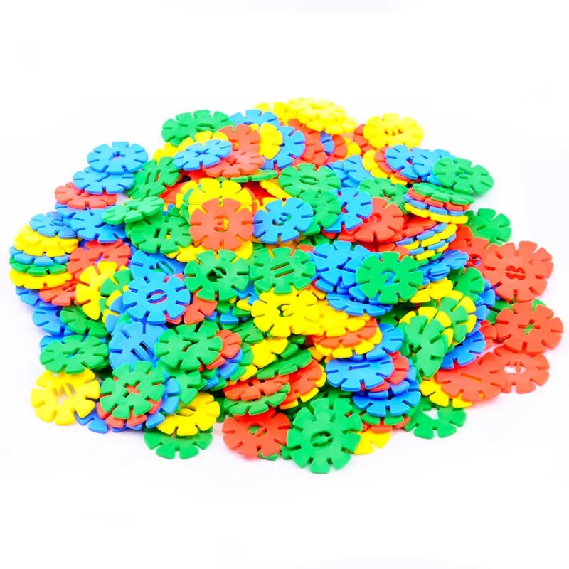 Snowflake Building Block Set 60/100/200pcs Interlocking Plastic Disc Set Early Education Toys for Kids Gifts for Boys and Girls