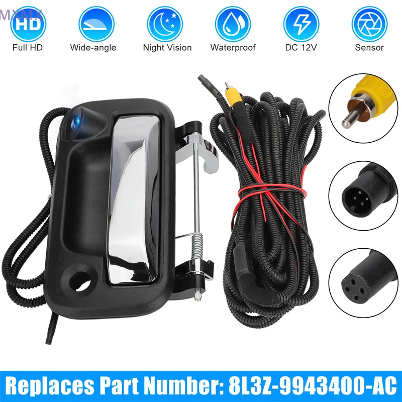 Автомобильная ручка багажника, камера заднего вида для Ford F150 HD 2004-2014 годов, водонепроницаемая камера ночного видения 8L3Z- 9943400 -AC