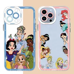 Coque Disney Ariel Blanche-Neige pour iPhone, Coque Souple Transparente Funda, iPhone XS 7 13 Pro Max 14 15 Pro 8 Plus 11 Poly X SE 12 Mini