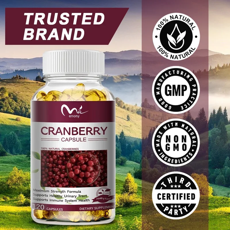 Cranberry Capsules for UTI, Bladder and Urinary System Health, Antioxidant Immunity & Heart Health