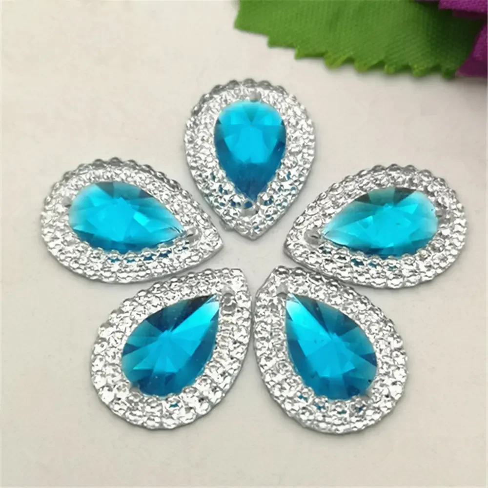 DIY 20pcs MIX 13mm*18mm Resin Drop Shape Flatback Rhinestone Wedding Decoration