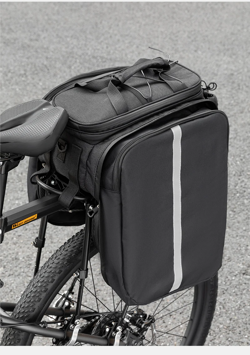 WEST BIKING Multifunktionale Fahrrad-Gepäckträgertasche 17/31L Erweiterbare Hartschalen-MTB-Fahrrad-Heckträgertasche Wasserdichte Schultertasche – Detail 12