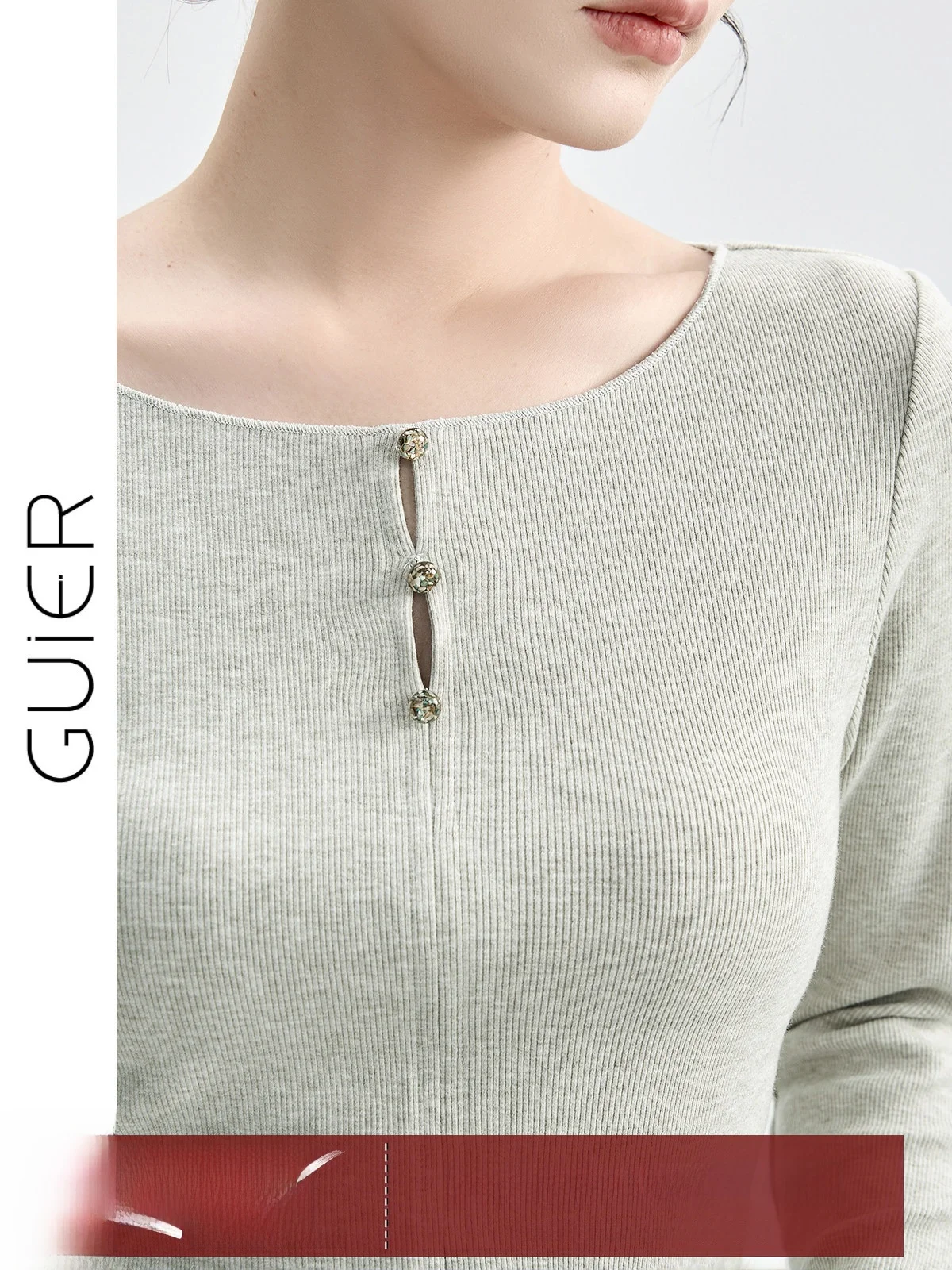 

Guier round Ne Knitted Base Layer Women's Top 2025 New Autumn Two-Way Wear High-Quali Slim Fit Casual Sle Knitwear