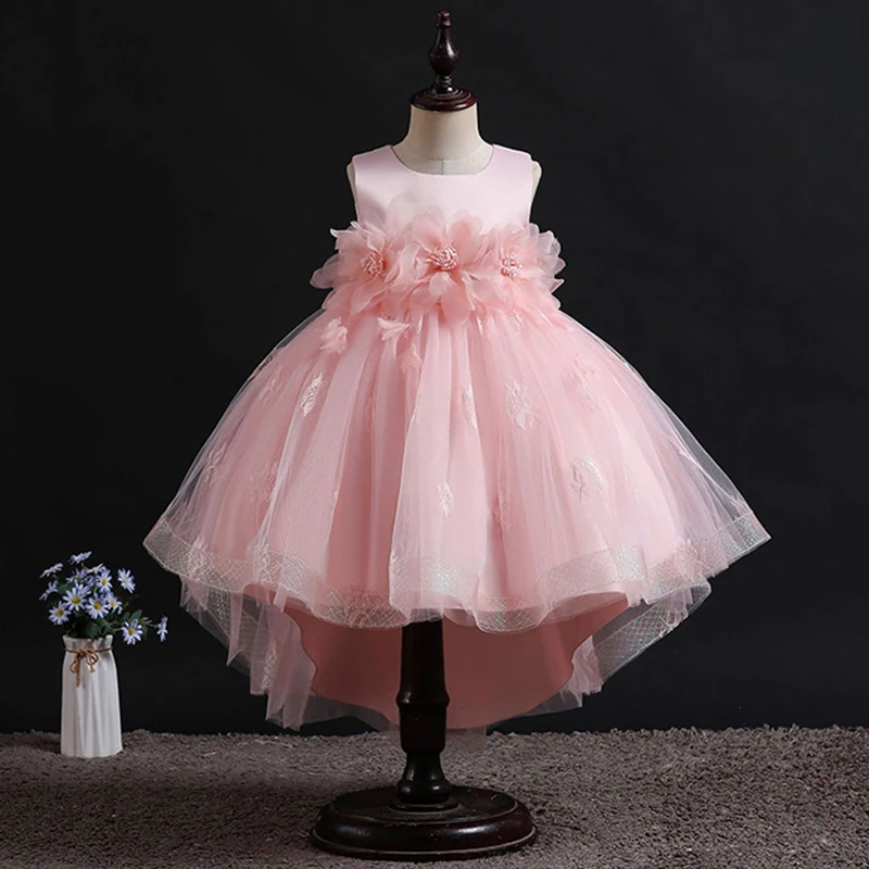 Flower Girls Princess Wedding Party Trailing Dress Teenager Girl Elegant Ball Gown Dresses Children Kids Vestidos for 3-10Years