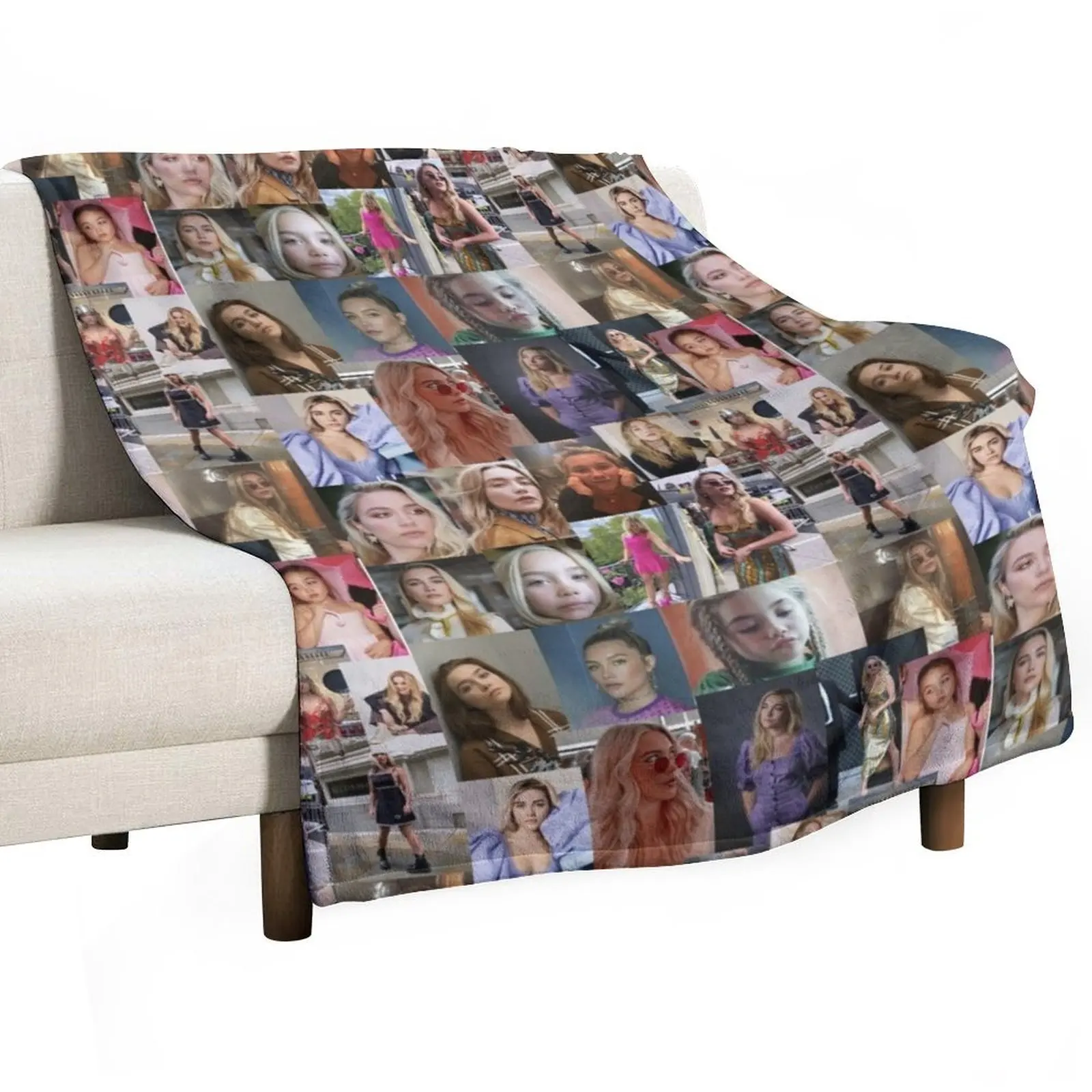 

Florence Pugh Throw Blanket sofa bed Flannel Fabric Extra Large Throw Softest Blankets