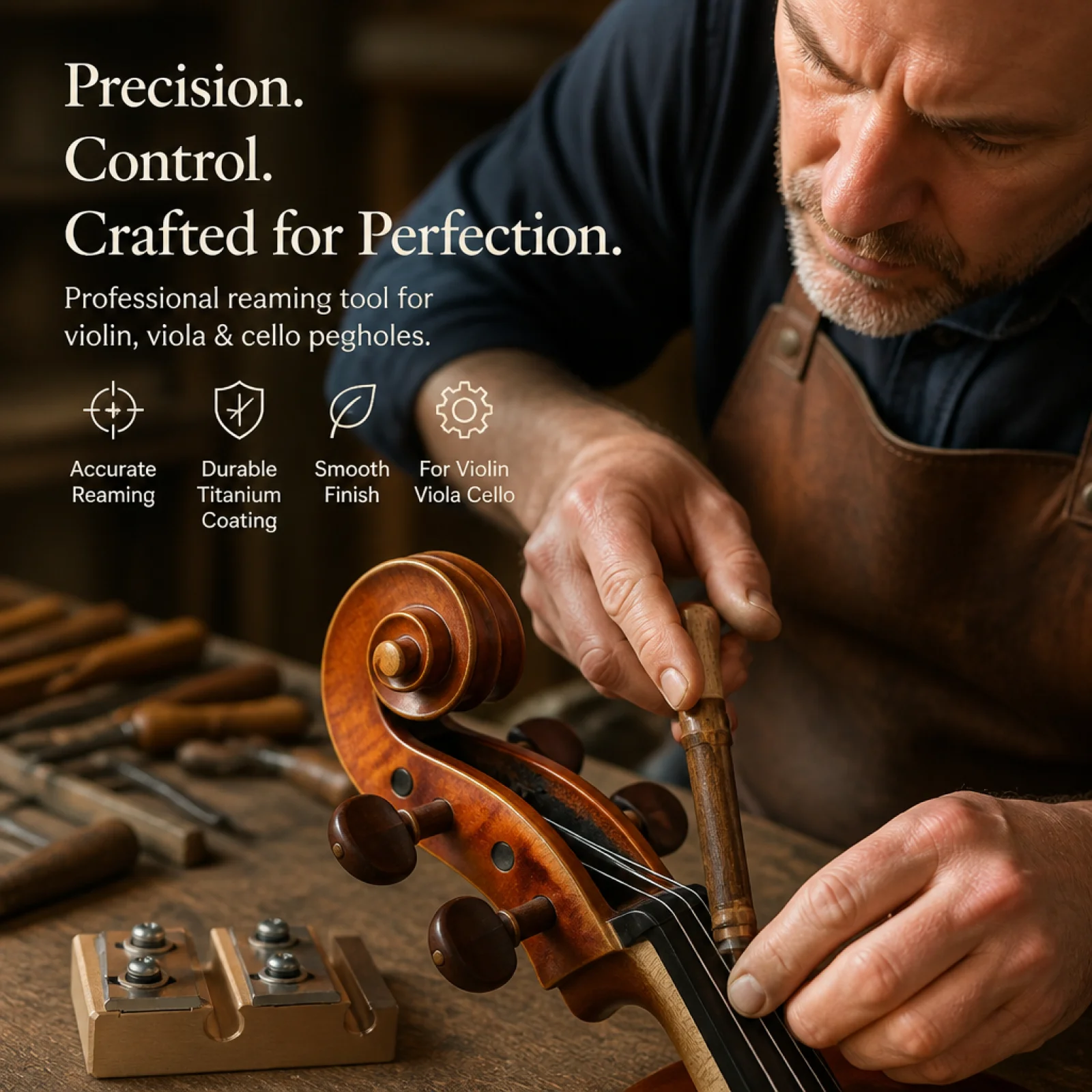 Peg with Brass Base High-Speed Steel Violin Peg Premium Violin Trimming Tool for Luthiers, Instrumentalists, Workshops