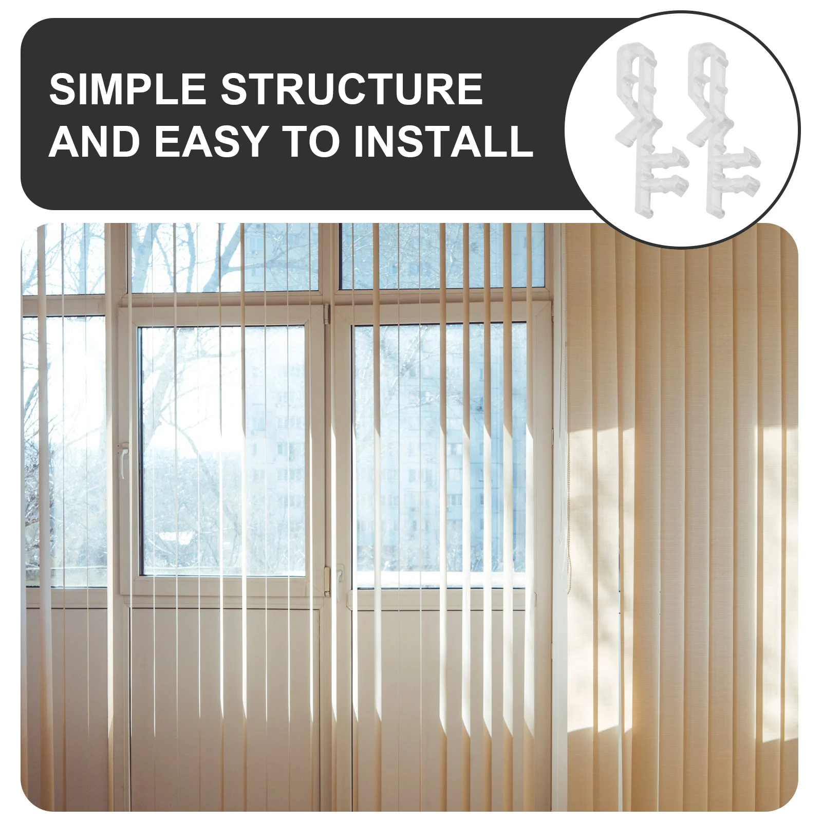 

10pcs Valance Clips Hidden Channel Reusable Secure Fit For Venetian Vertical Blinds Curtain Accessories Replacement Parts Window