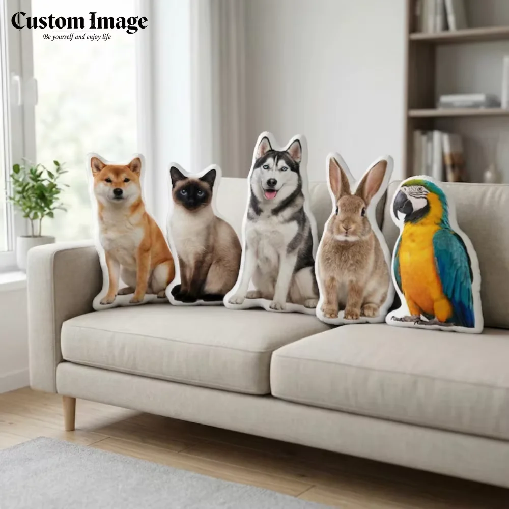1 Stück Neues Individuelles Haustierkissen Personalisiertes Füllkissen mit Haustierfoto DIY-Kissen zum Einlegen von Bildern von Katzen und Hunden Wohndekoration