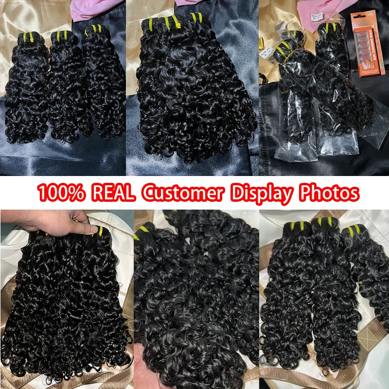 Burmese Curly Raw Virgin Hair Bundles Thick 100% Unprocessed Human Hair Extensions Vietnamese Wavy Bouncy Double Weft Full Head