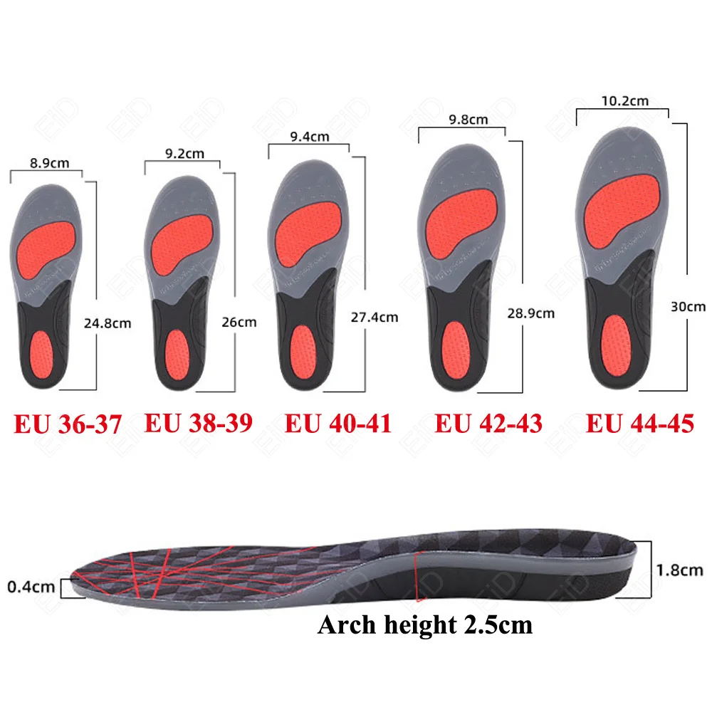 Silicone Gel Orthotic Insoles for arch support Shoes Sole Shock Absorption Deodorant Cushion Running Insoles for Feet Man Women