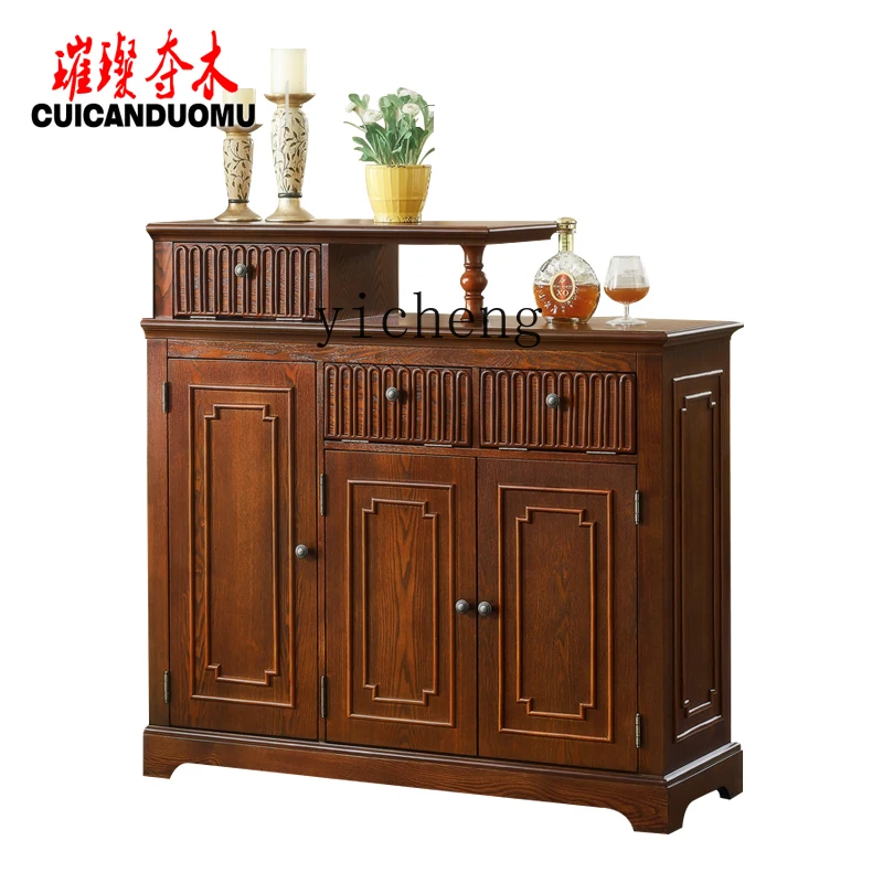 Zk Solid Wood Living Room Double-Sided Partition Wine Cabinet Foyer Doorway Shoe Cabinet Storage Porch Cabinet