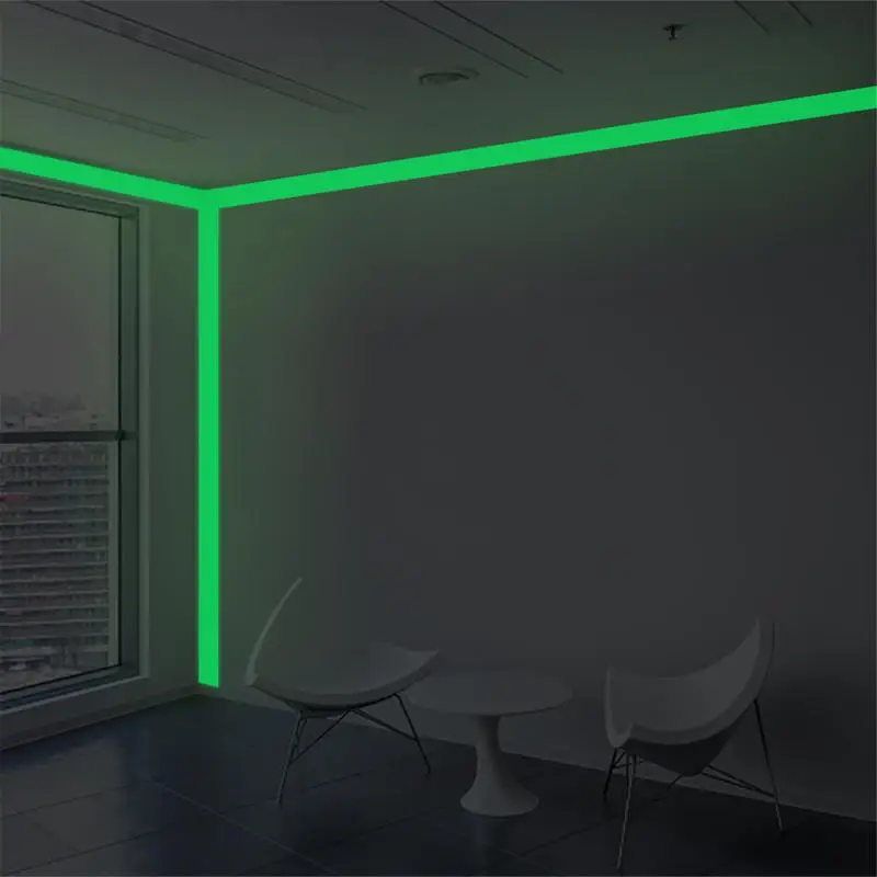 Green Luminous Tape Self Adhesive Glow In The Dark Stickers Stage Decorative Luminous Fluorescent Tape Waterproof