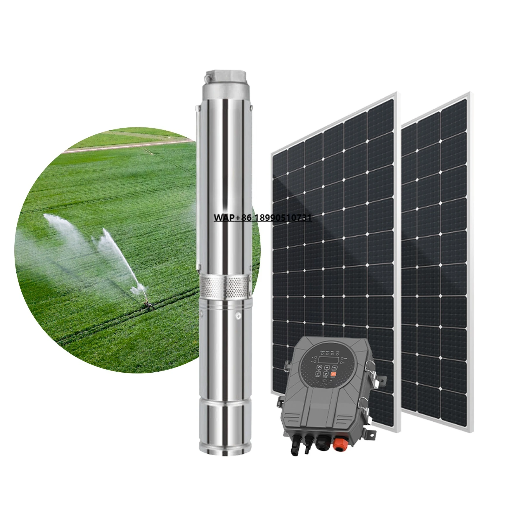 4inch 180m 2HP Head Solar Powered Deep Well Water Pumps DC Submersible Solar Water Pump for Agriculture Irrigation