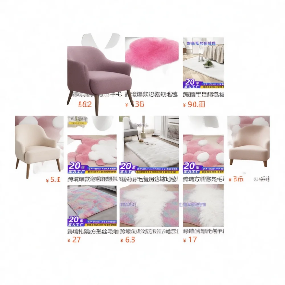 Fluffy Irregular Reindeer Faux Fur Rug Modern Soft Area Carpet Decorative Mat For Living Room Bedroom Bedside Machine Washable