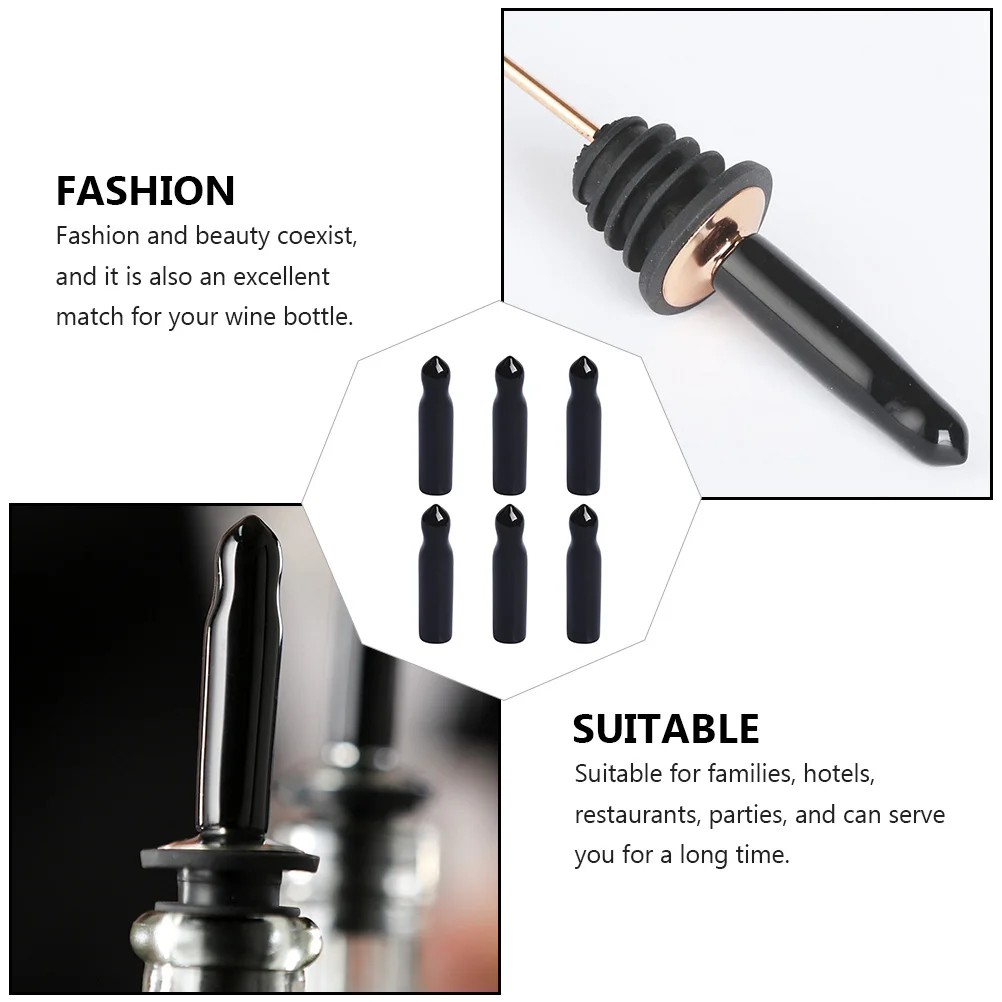 

6Pcs Wine Bottle Caps Pourer Covers PVC Seal Dust Protection for Liquor Bar Home Party Bottle Pourer Covers Pour Spouts Caps