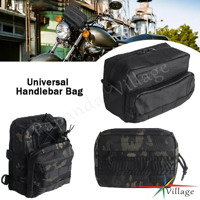 Universal Motorcycle Club Style Waterproof Handlebars T-Bar Bag Handle Bags For Harley Softail Dyna Sportster Touring Street