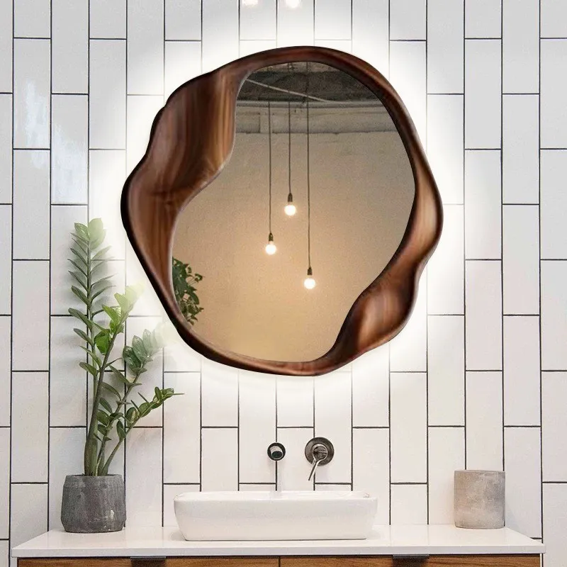 

Retro Irregular Led Mirror Classic Modern Bathroom Makeup Cute Mirror Aesthetic Custom Specchio Trucco Bedroom Accessories