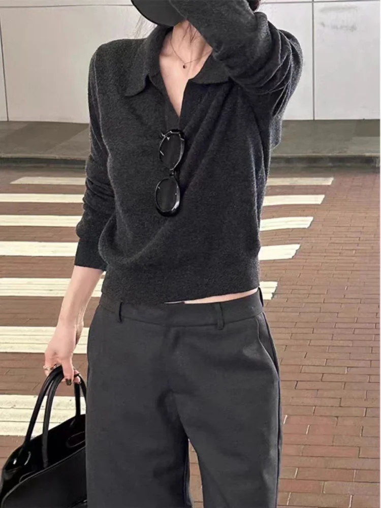 

Свитер из 100% чистого кашемира, изысканный свитер-поло Джокера, женский осенне-зимний кашемировый свитер, нижняя рубашка