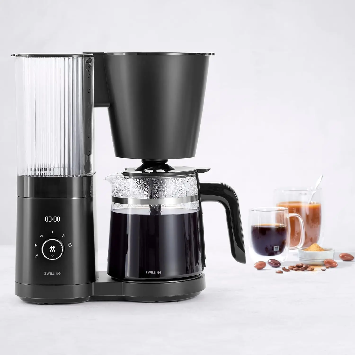 Enfinigy Glass Drip Coffee Maker 12 Cup, Awarded the SCA Golden Cup Standard, Black