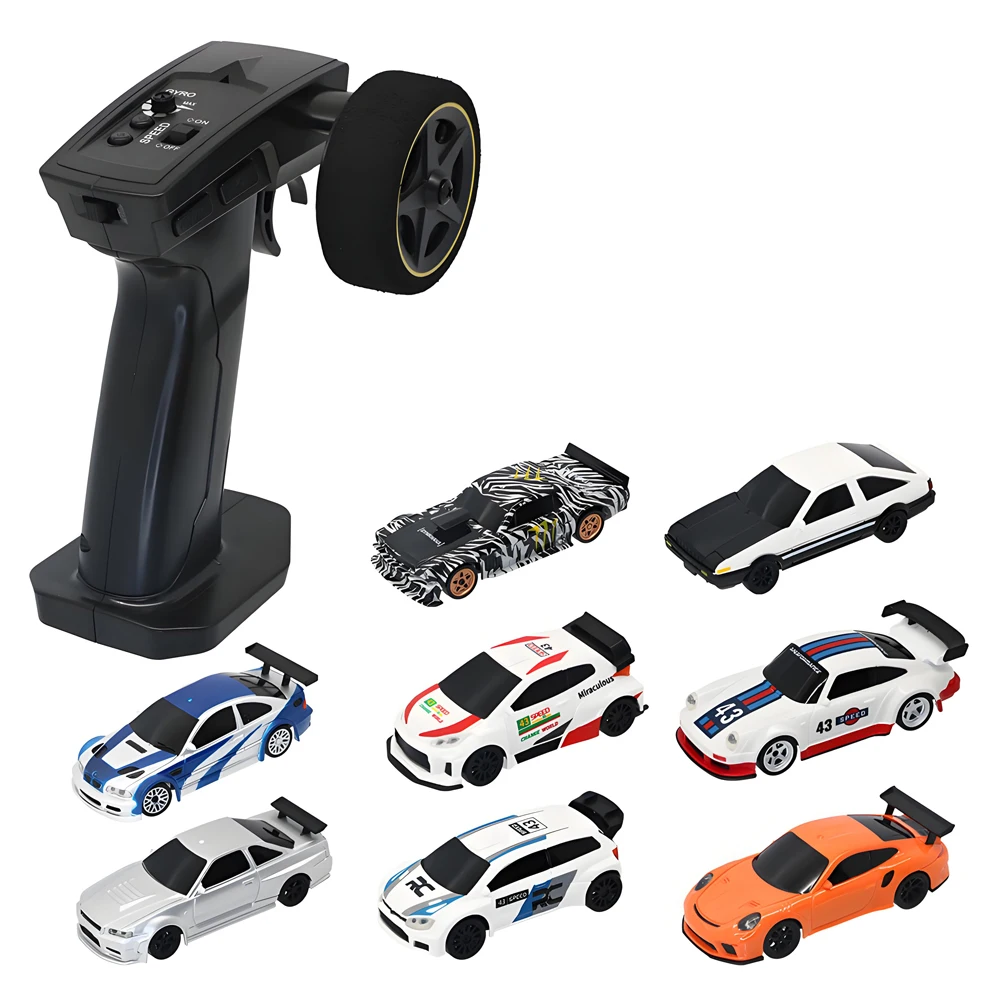 

Новый 2,4 ГГц 4WD 1:43 Крытый полномасштабный дрифт гоночный автомобиль гоночный/дрифт двухрежимный переключатель для детей и взрослых подарок