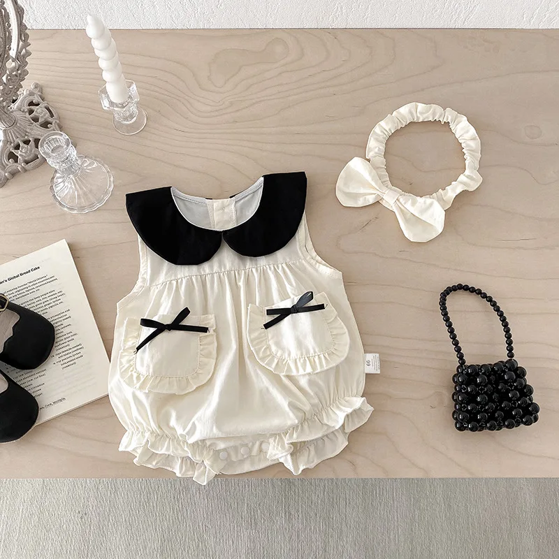 

ZOETOPKID 2026 New Summer Clothes Infant Baby Girl Bodysuits 0-24M Children Short Sleeved Cotton Rompers Toddler Baby Jumpsuit