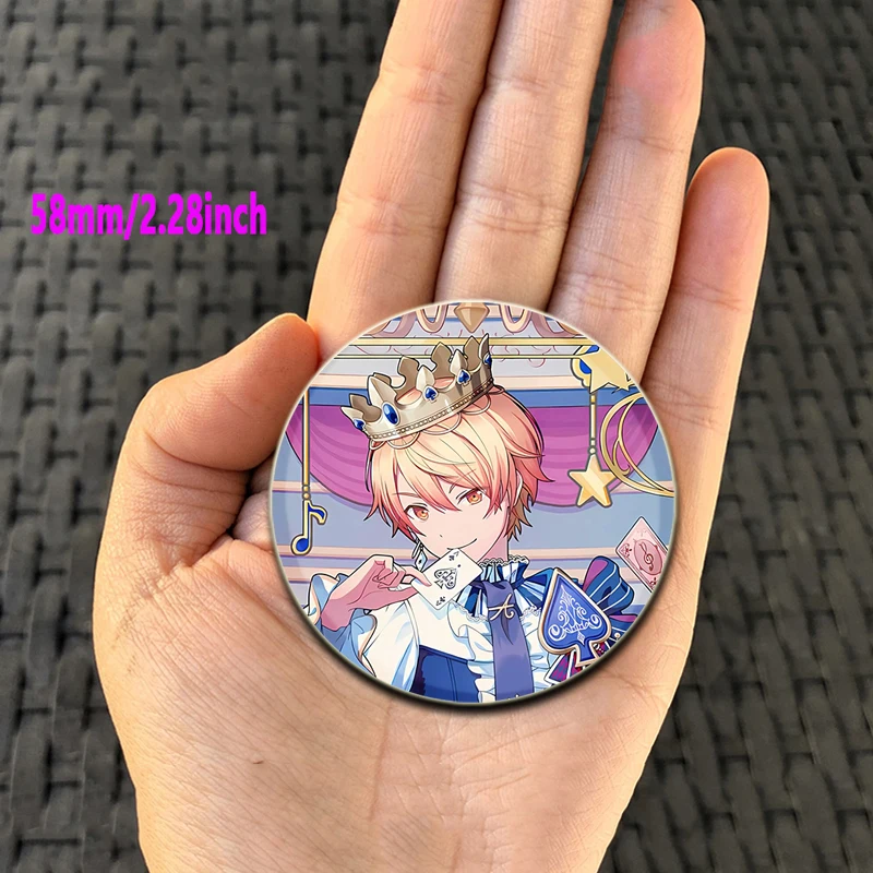 58mm Progetto SEKAI Anime Tenma Tsukasa Distintivo rotondo Accessori Artigianato fai-da-te per vestiti Zaino Ventole Regali Spille con bottone a