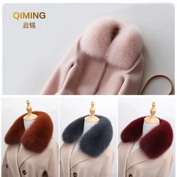 Winter Coat Women Real Fox Fur Collar Scarf Natural Fox Fur Collar For Hood Fur Scarf Warmer Fur Scarf Multicolor Scarves Collar